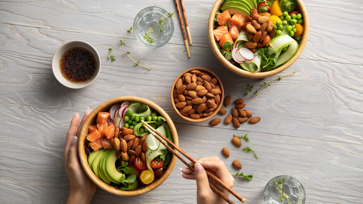 Salmon Poke Bowl with Almond